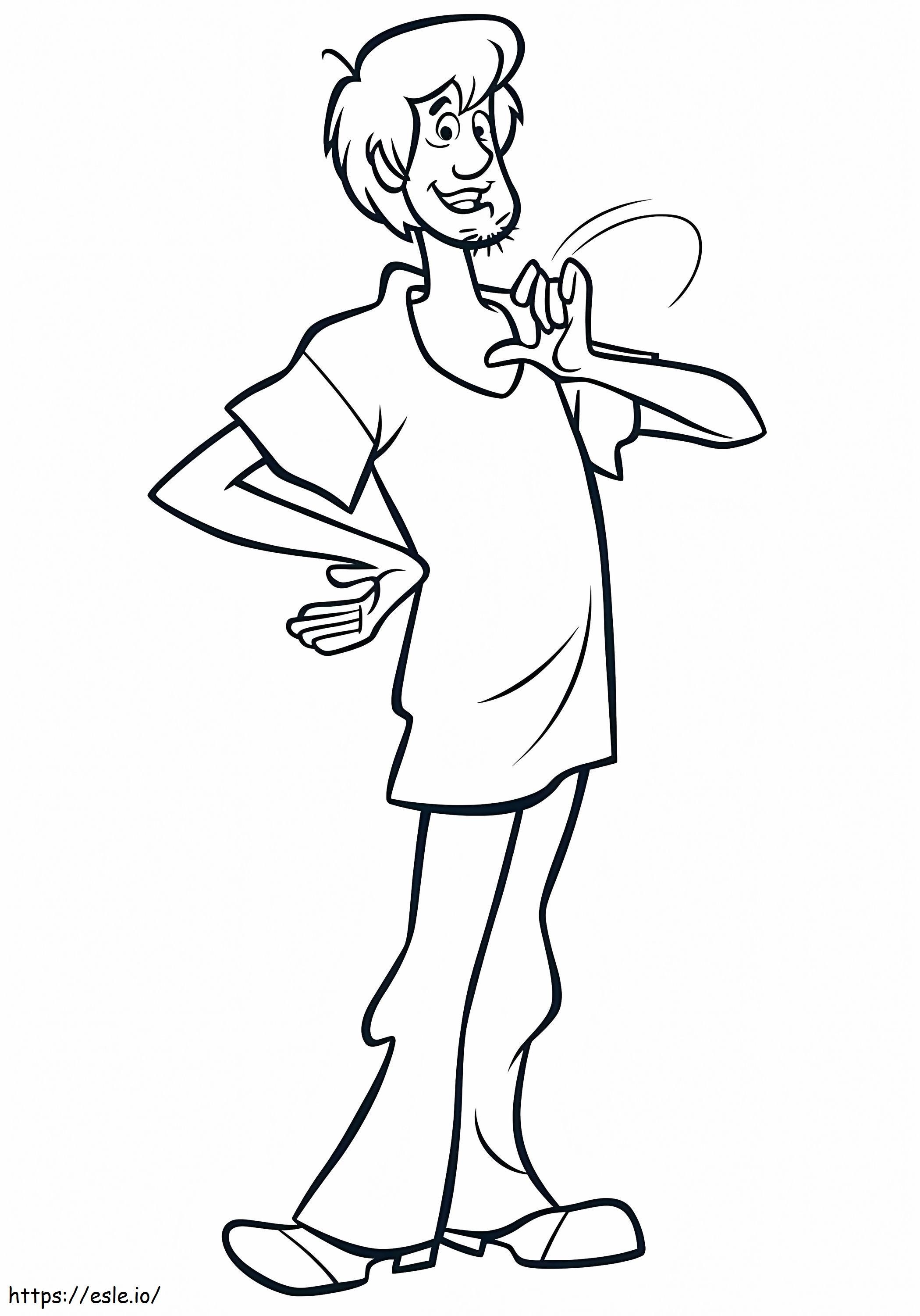 Happy shaggy coloring page