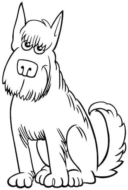 Premium vector cartoon shaggy dog ic animal character coloring page