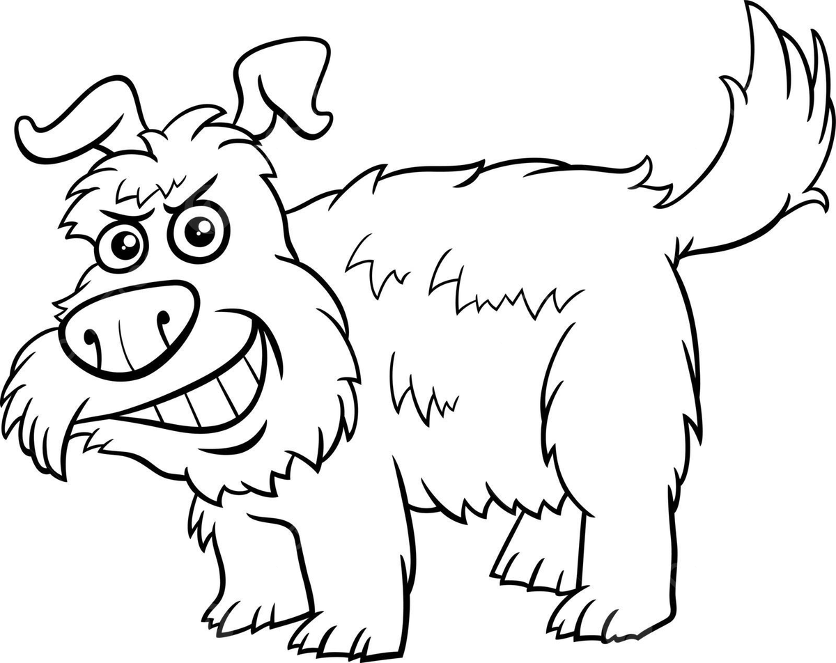 Coloring page featuring a cartoon animal character with ical shaggy fur vector grin coloring book coloring png and vector with transparent background for free download
