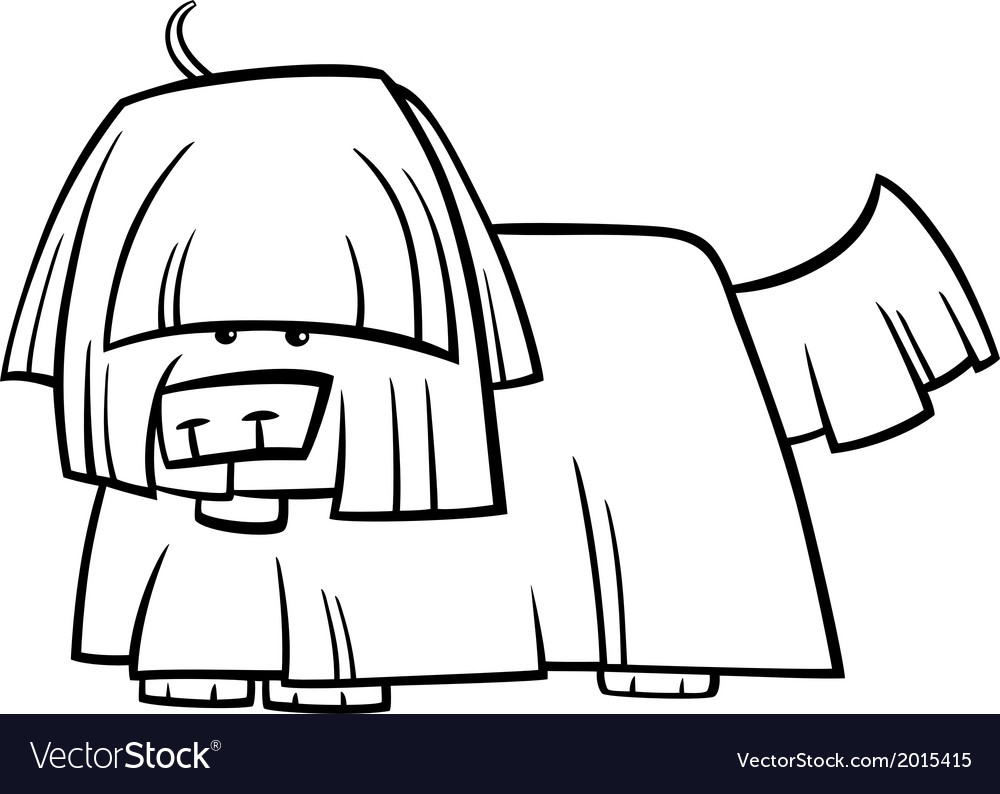 Shaggy dog cartoon coloring page royalty free vector image