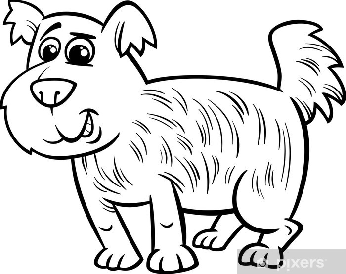 Sticker shaggy dog cartoon coloring page