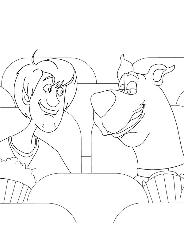 Shaggy and scooby doo coloring page