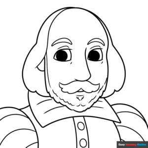 William shakespeare coloring page easy drawing guides