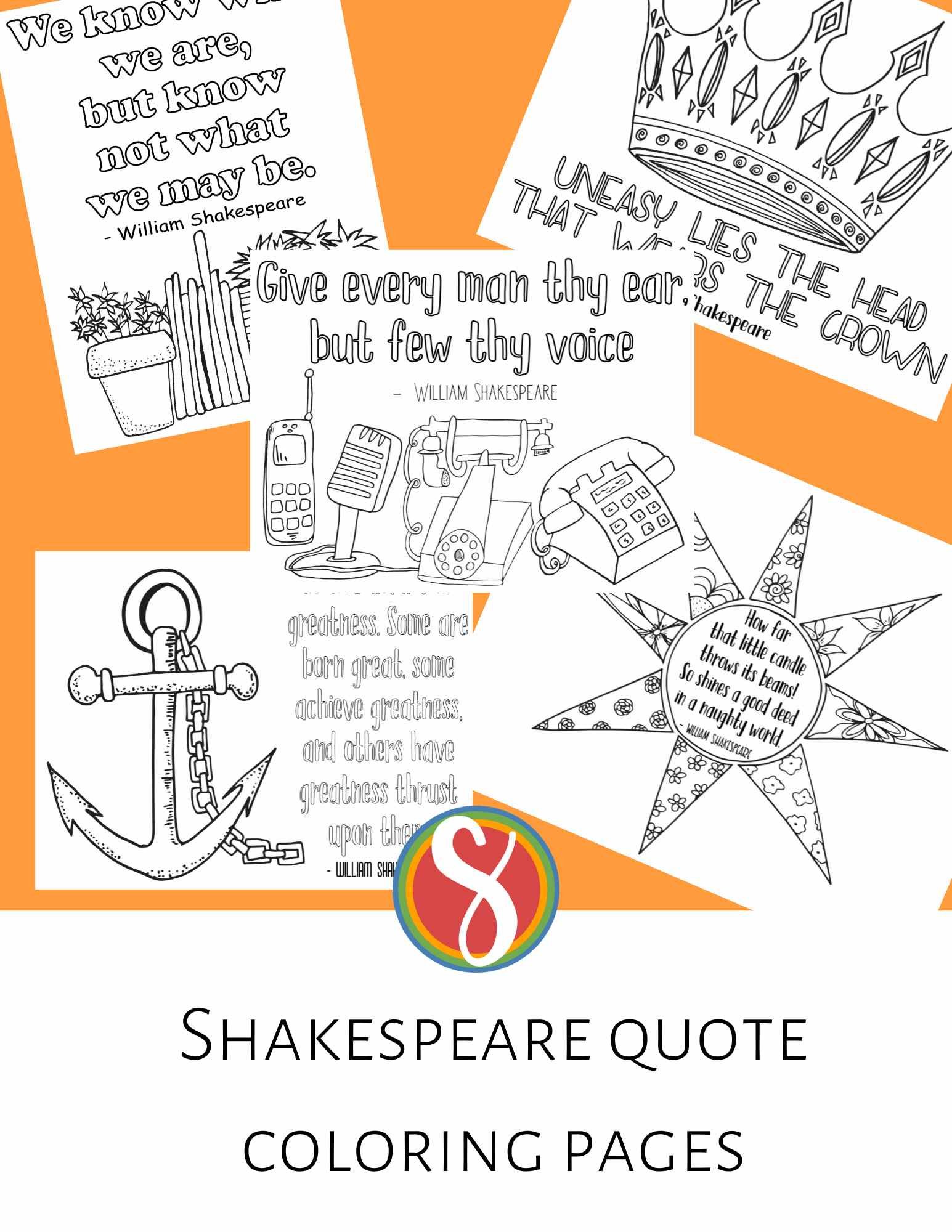 Free shakespeare quote coloring page â stevie doodles
