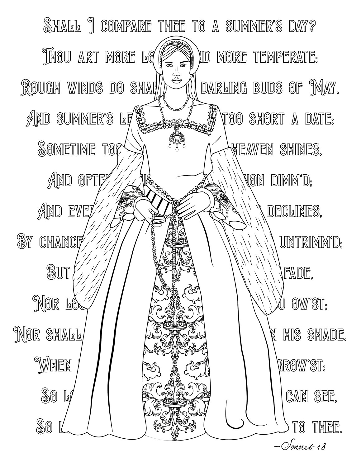 Color the bard a coloring book featuring the sonnets sound and fury of william shakespeare
