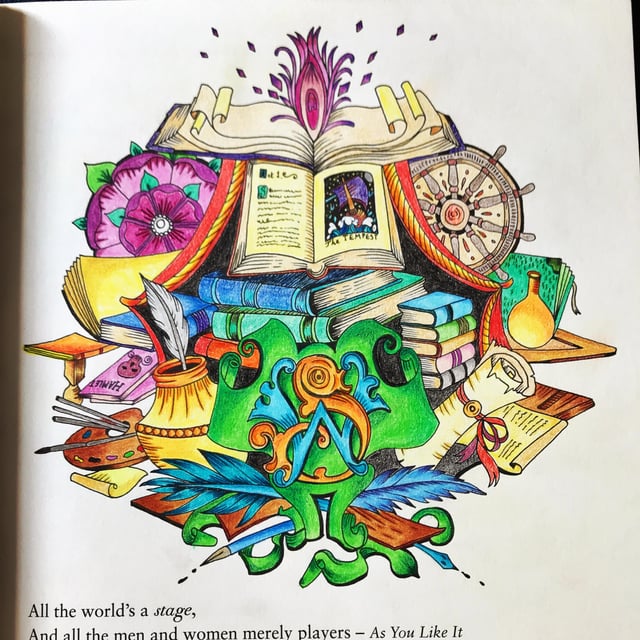 From the coloring book âescape to shakespeare worldâ simple colored pencils