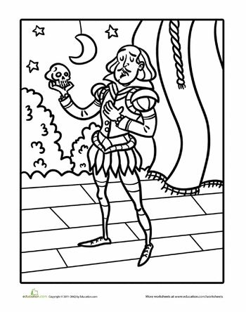 Hamlet worksheet education coloring pages shakespeare lessons homeschool language arts