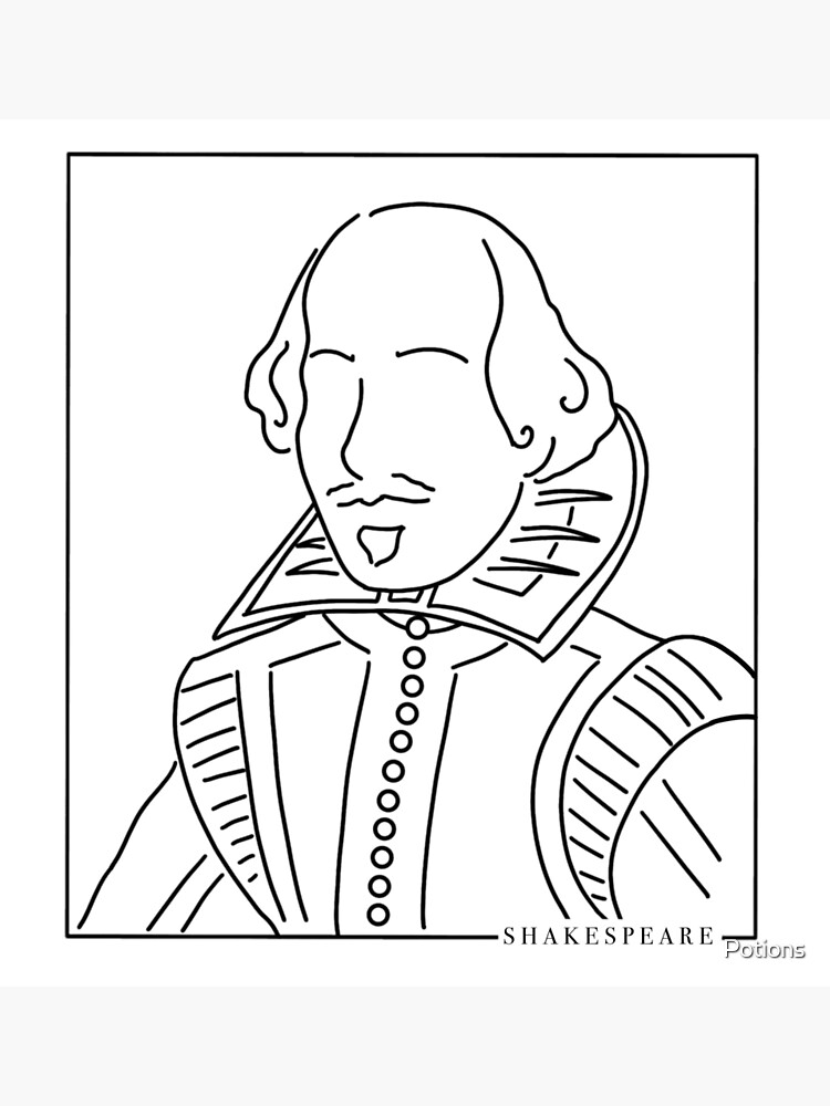 Shakespeare outline photographic print for sale by potions