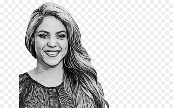 Free shakira black and white music face hair png