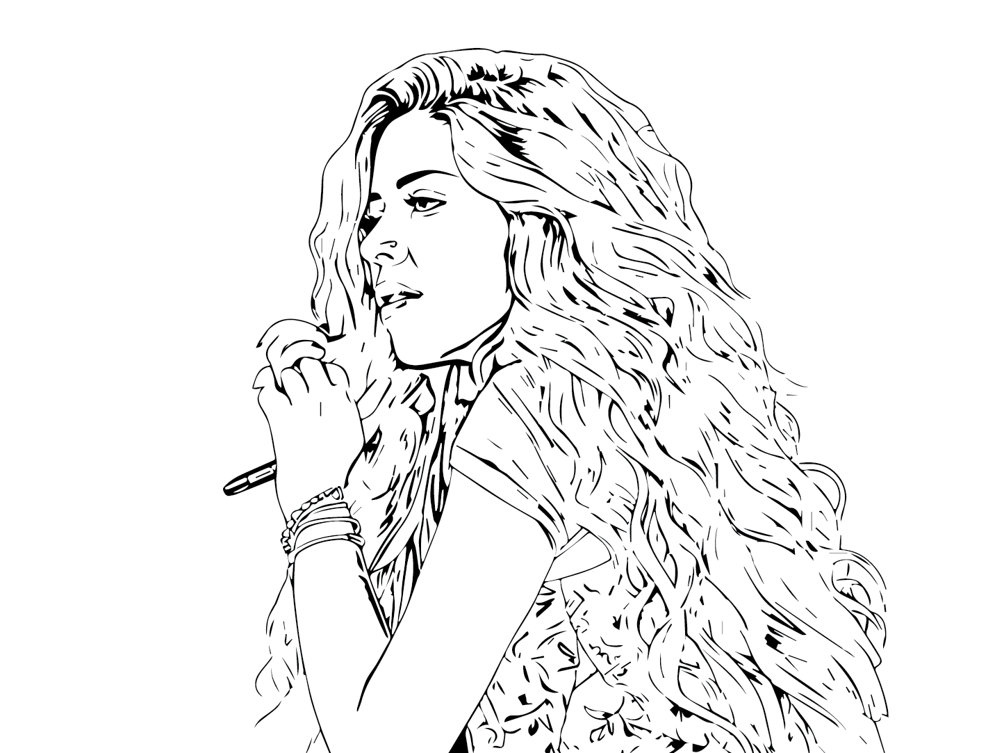 Shakira coloring pages printable for free download