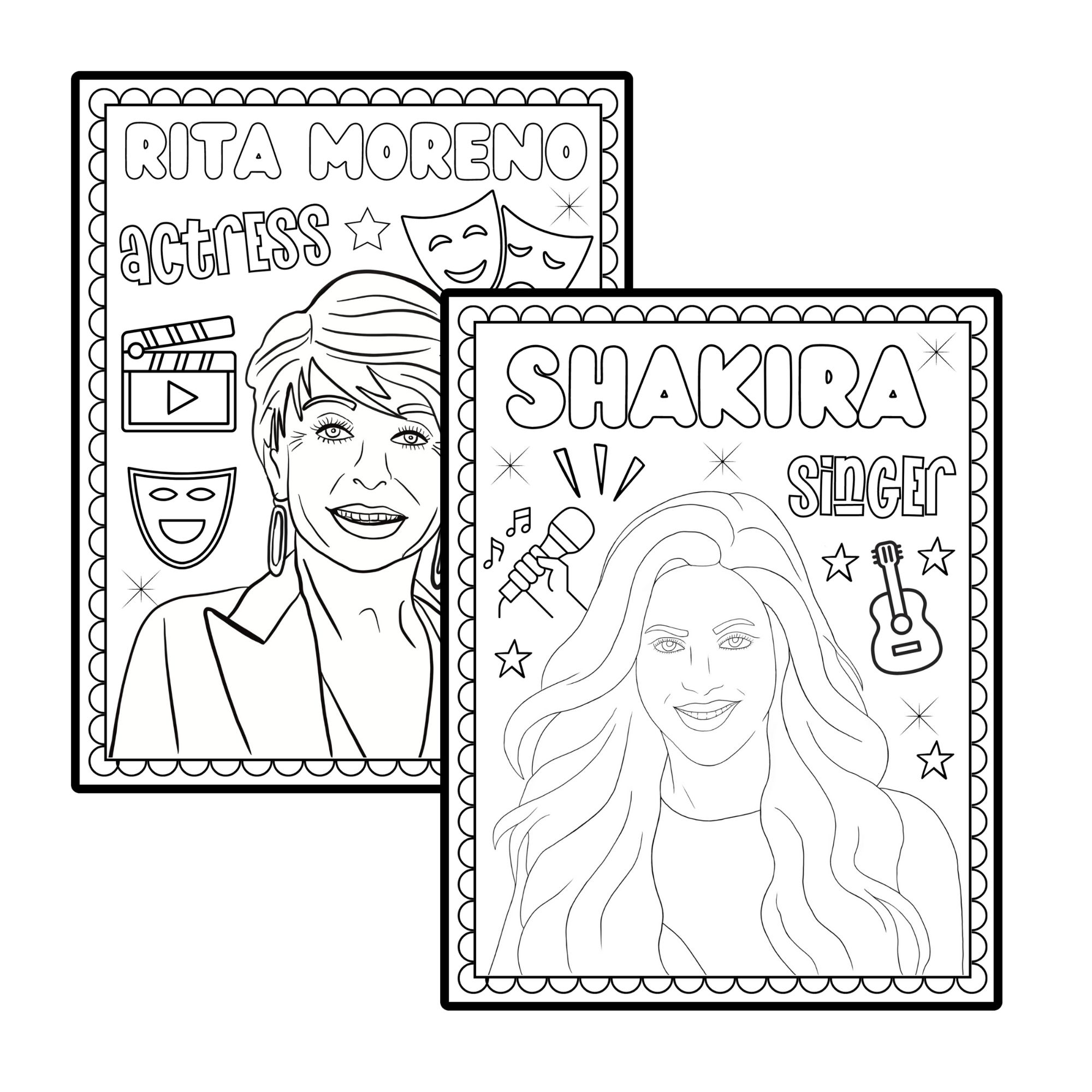 Hispanic heritage month coloring pages famous hispanic icons coloring sheets made by teachers