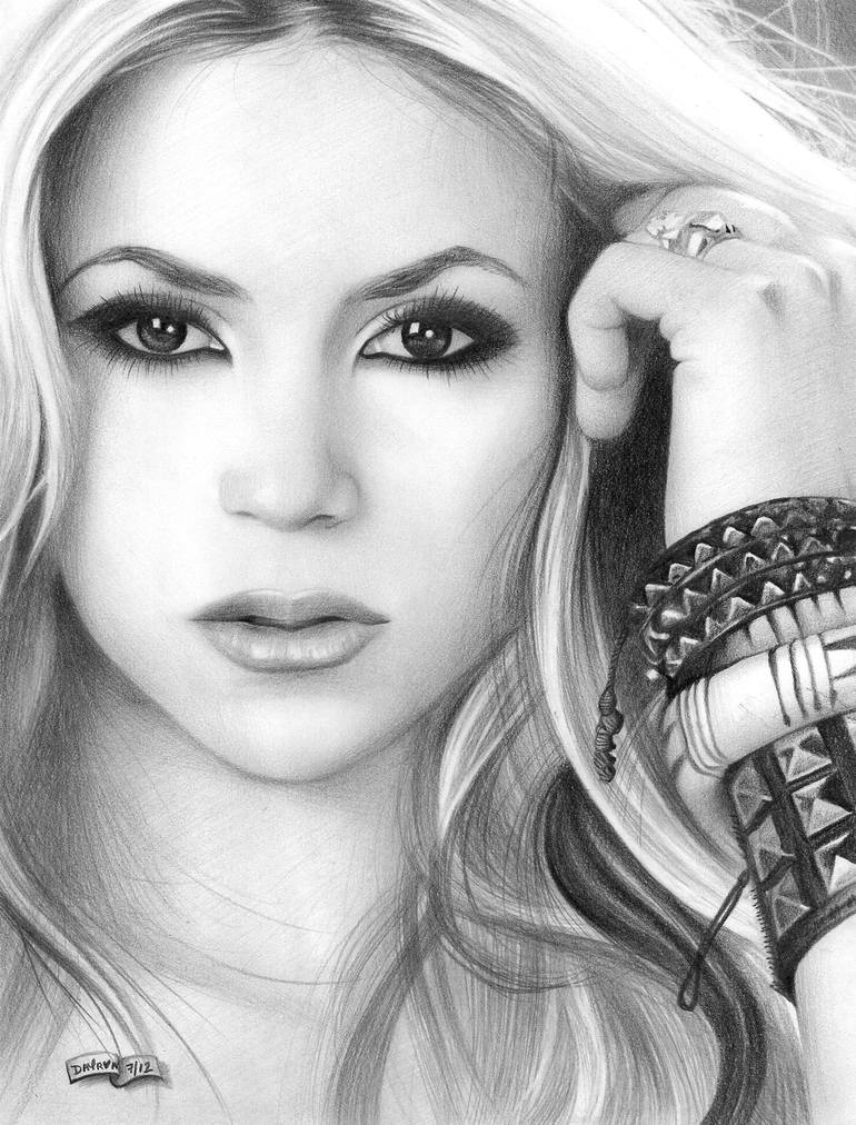 Shakira drawing by dayron villaverde saatchi art