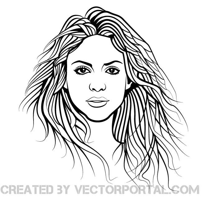 Shakira illustration royalty free stock svg vector