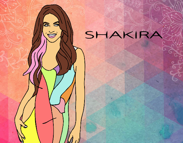 Colored page shakira painted by user not registered