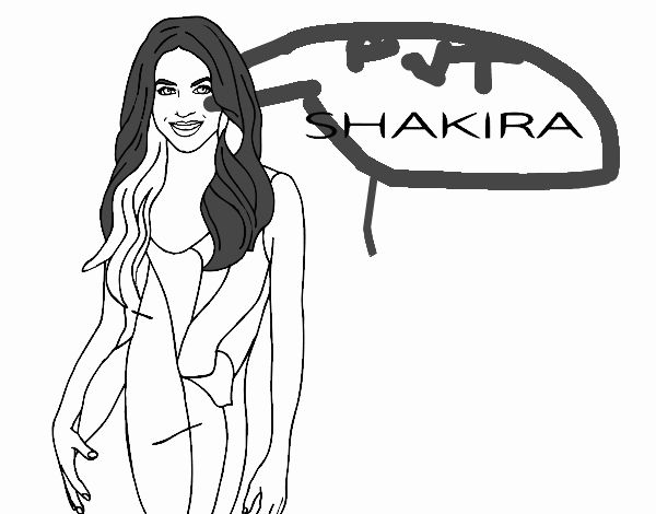 Dibujo de shakira pintado por en el dãa