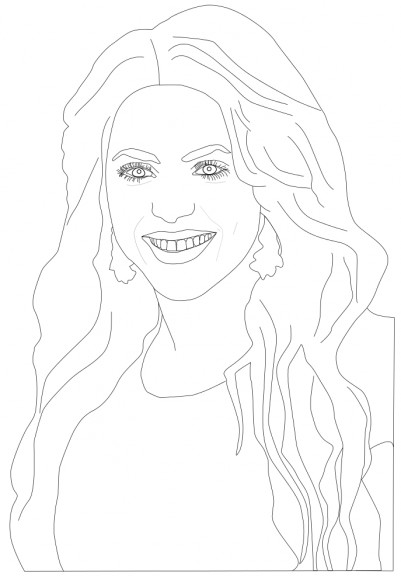Shakira coloring page of the singer shakira to print and color