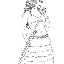 Shakira singing coloring pages