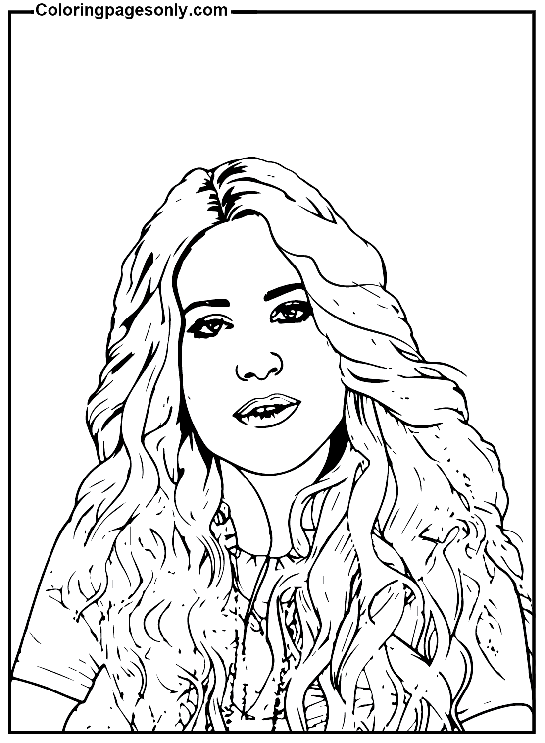 Shakira printable coloring page