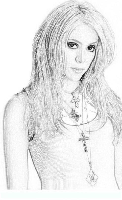 Shakira famous people coloring pages