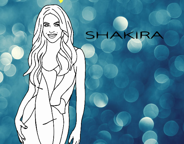 Dibujo de shakira pintado por en el dãa