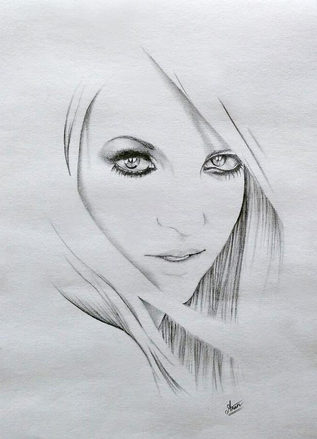 Shakira drawing by arun p raj