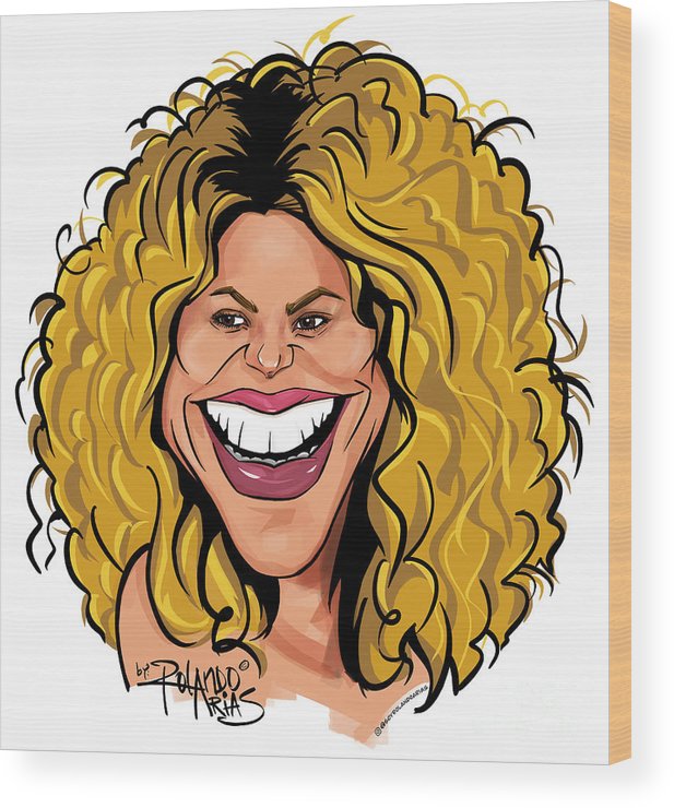 My shakira wood print by rolando arias