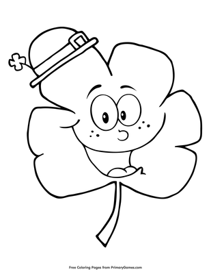 Smiling shamrock coloring page â free printable pdf from
