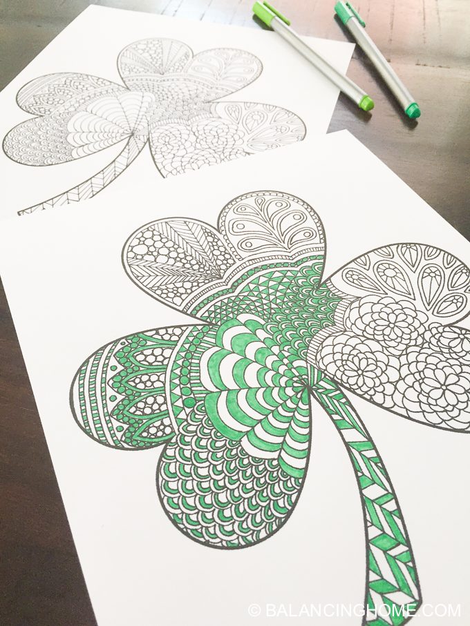 Shamrock coloring printable
