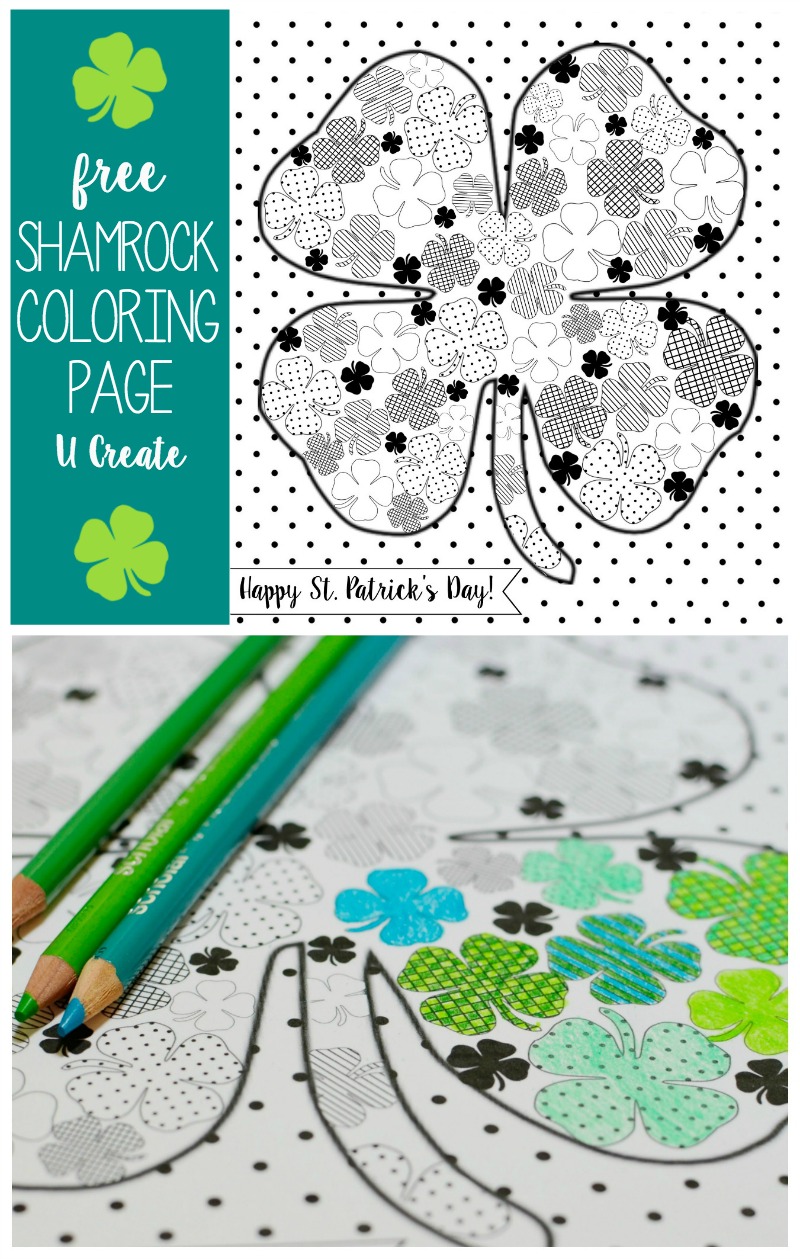 Full of shamrocks coloring page