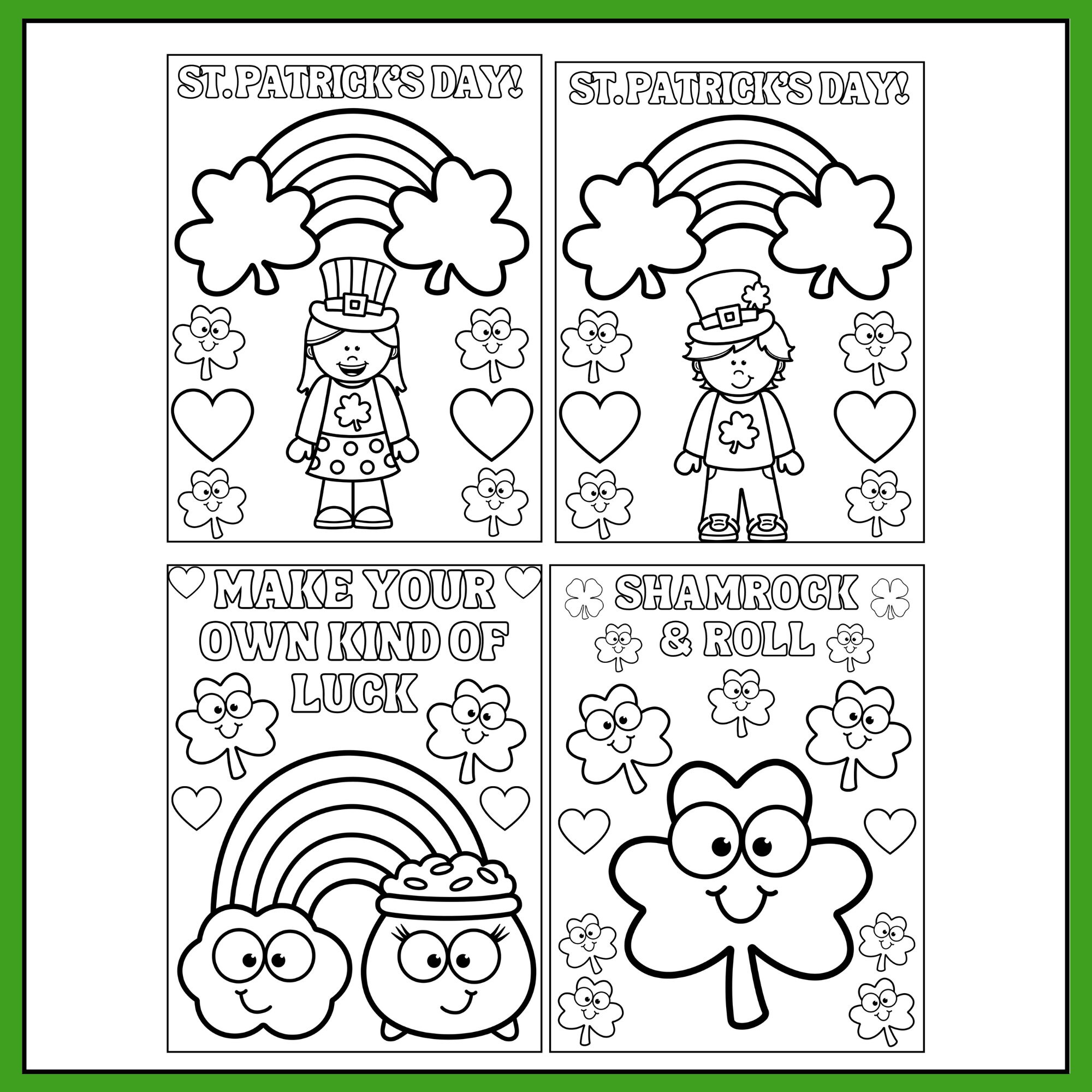 St patricks day coloring pages shamrock leprechaun march coloring