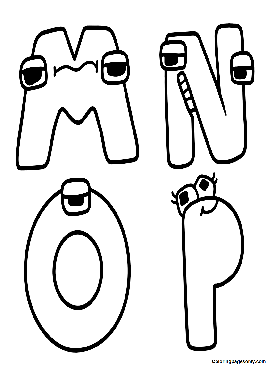 Alphabet lore coloring pages printable for free download