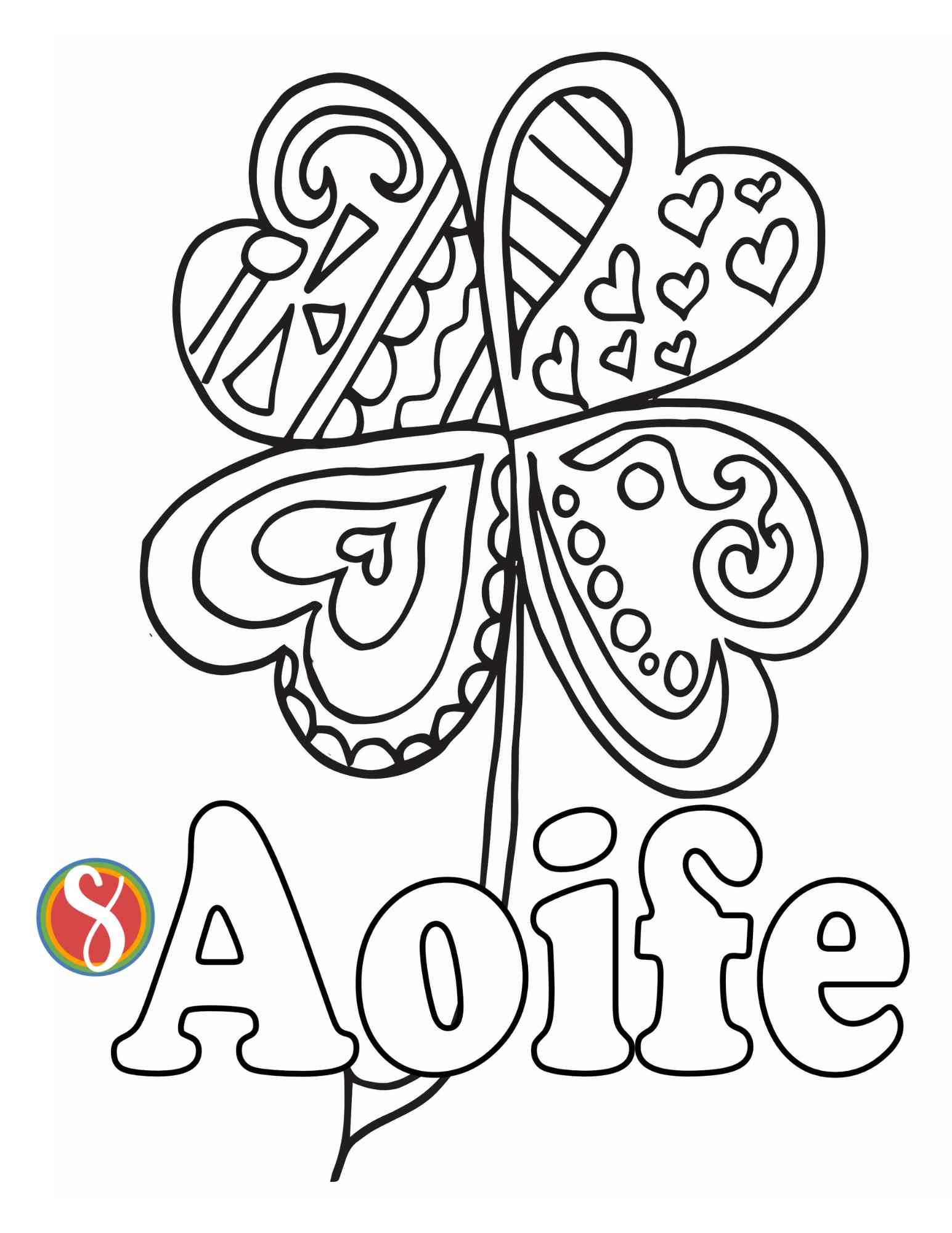 Free aoife coloring page â stevie doodles