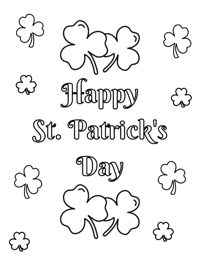 Free st patricks day coloring pages for kids