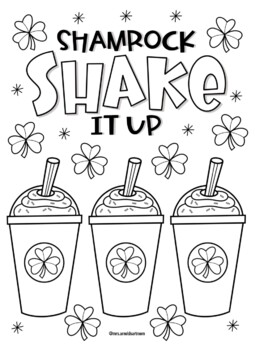 Shamrock shake coloring page by mrs arnolds art room tpt