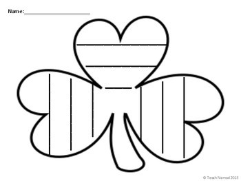 St patricks day shamrock writing paper by teach nomad tpt