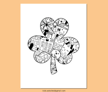 St patricks day shamrock coloring pages cut and writing paper template