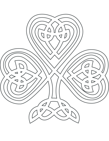 Celtic style shamrock coloring page free printable coloring pages