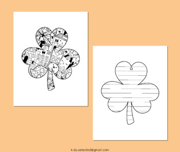 St patricks day shamrock coloring pages cut and writing paper template