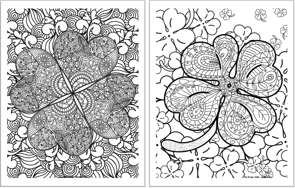 Free printable shamrock coloring pages for adults