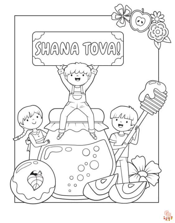 Color to rosh hashanah joy free printable coloring pages