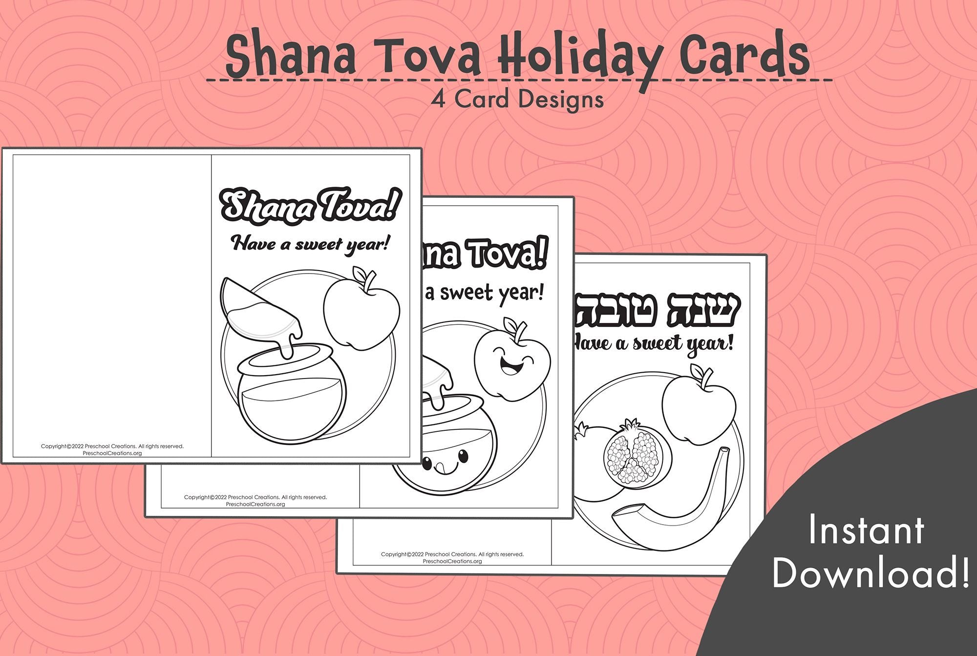 Shana tova holiday cards â preschool creations