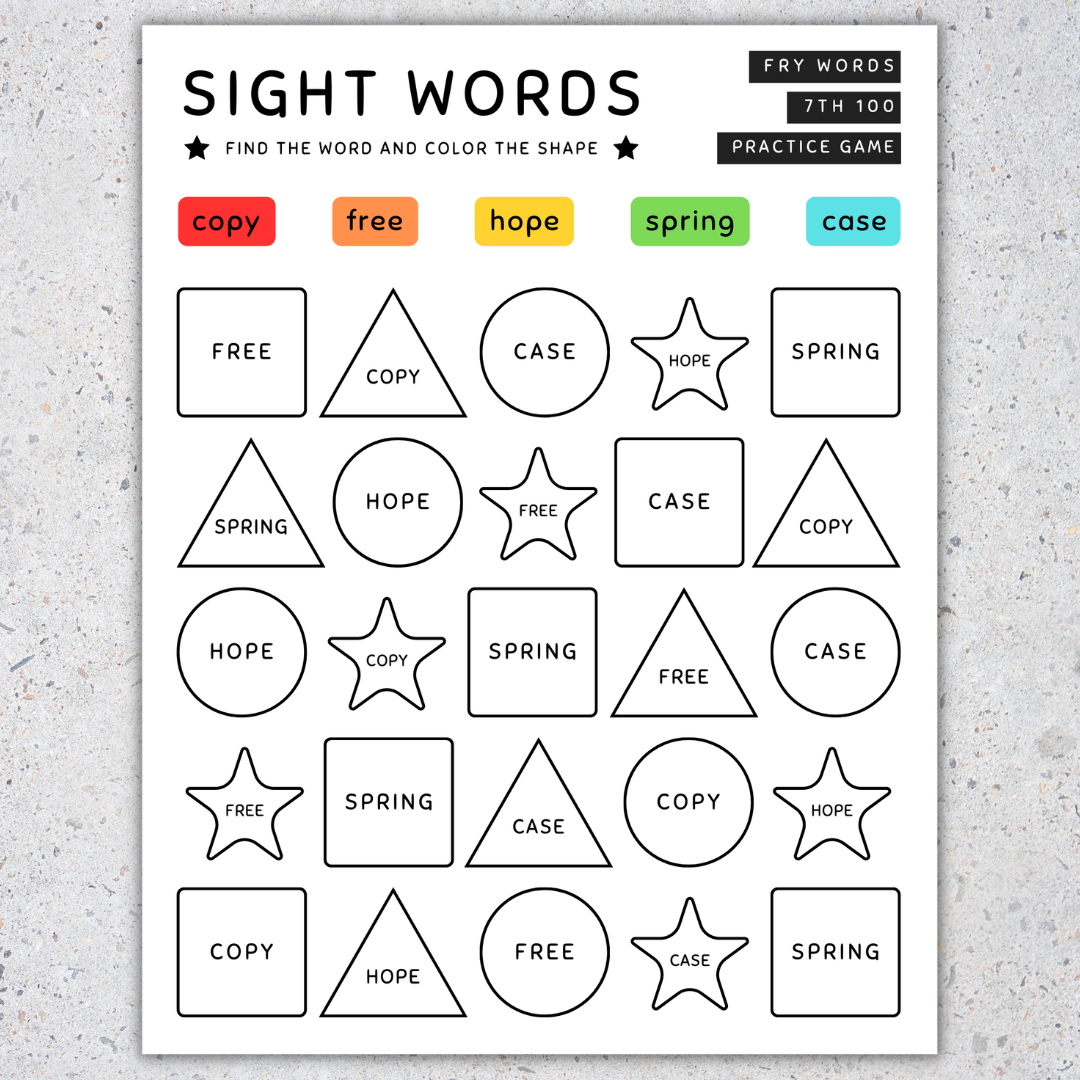 Color by code sight words coloring sheets back to school th set made by teachers