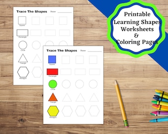 Printable work pages learning shapes shapes coloring pages preschool printable work sheets