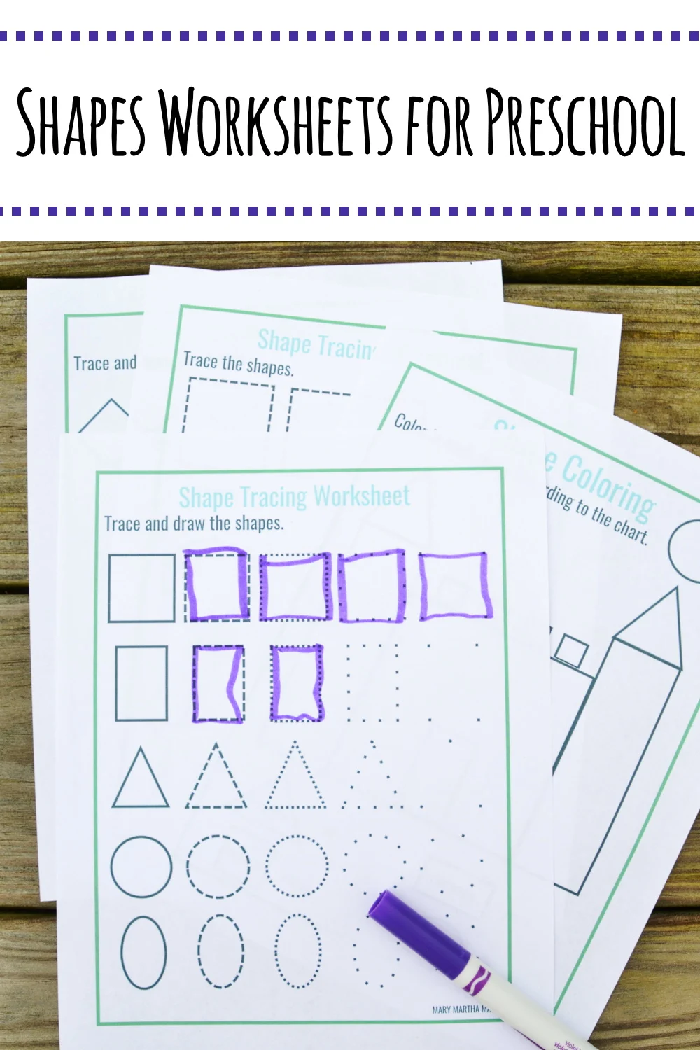 Shapes worksheets for preschool free printables â mary martha mama