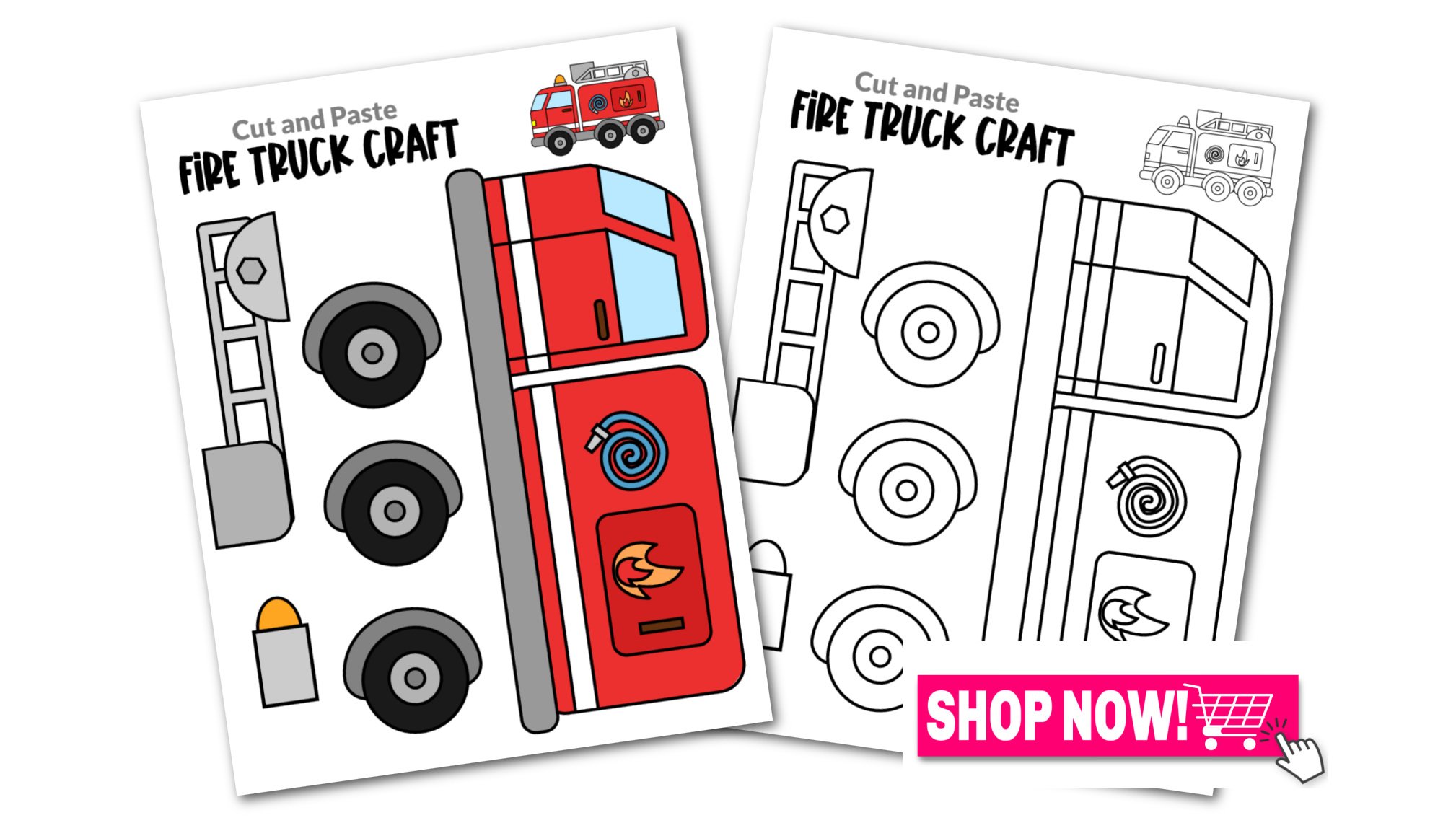 Printable fire truck craft template â simple mom project