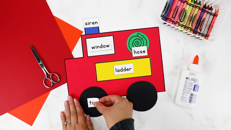 Fire safety week fire truck craft printable classroom resource one â schoolgirl style