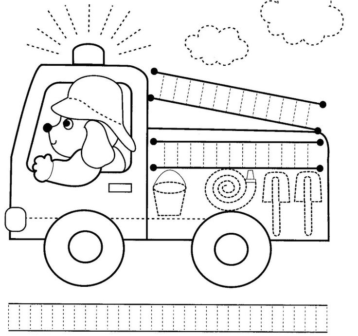 Printable fire truck craft template