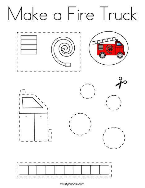 Make a fire truck coloring page