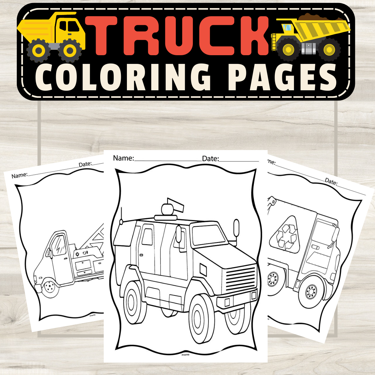 Truck coloring pages for kids mighty machines to color