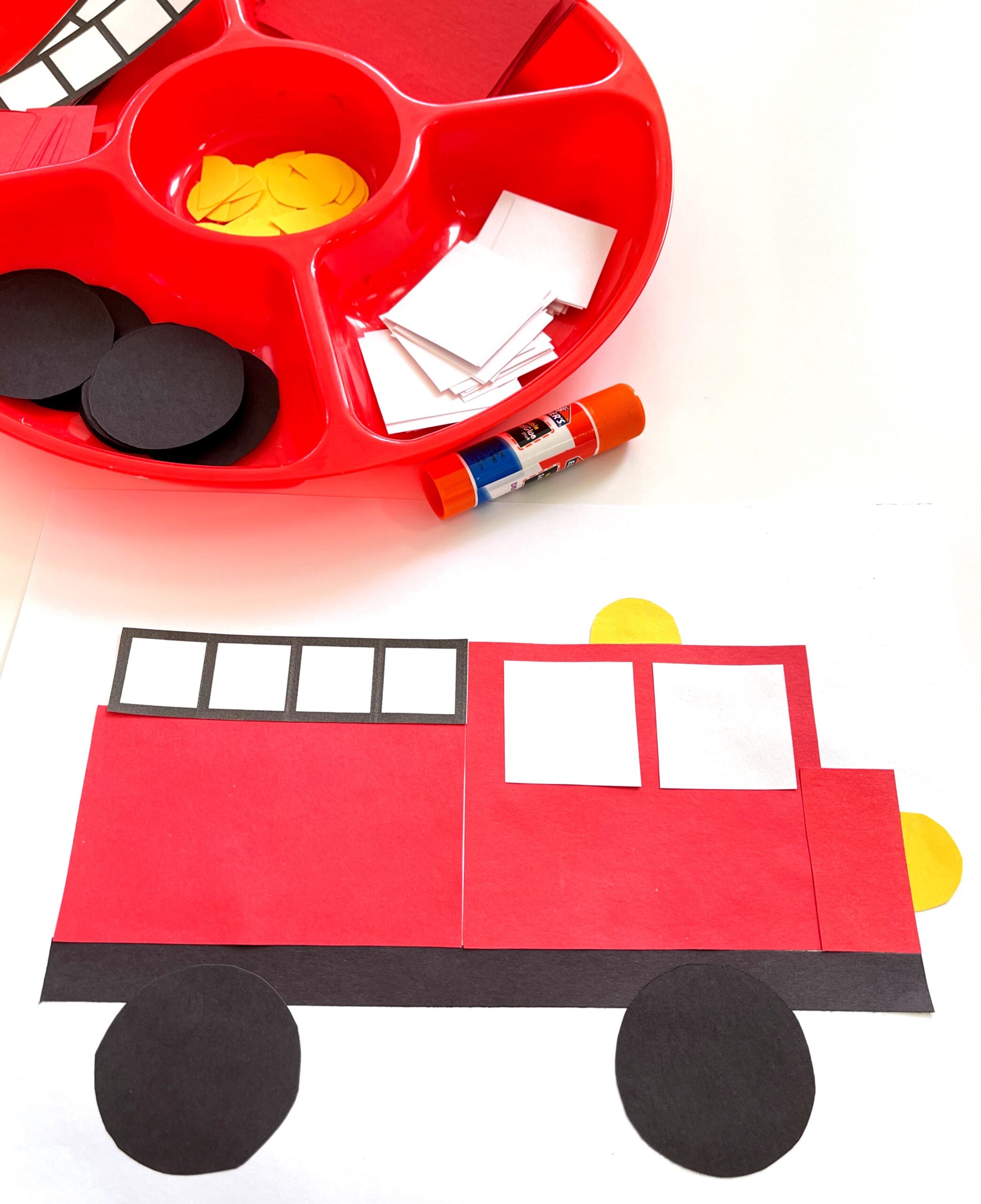 Fire truck preschool craft